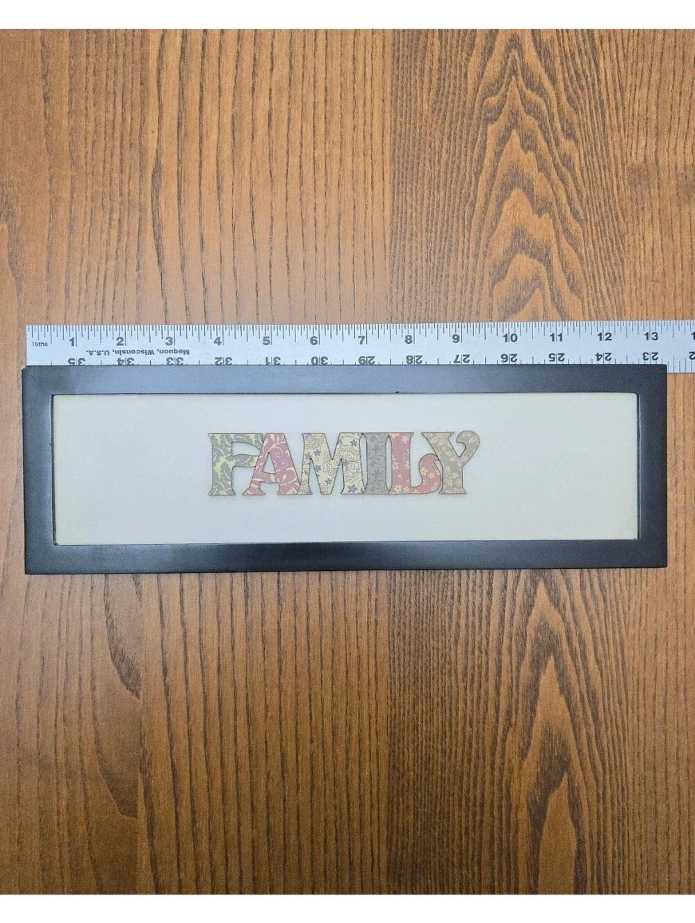 Fetco Home Decor FAMILY Sign 13x4 Black Framed Pastel Paisley Floral Wall Art